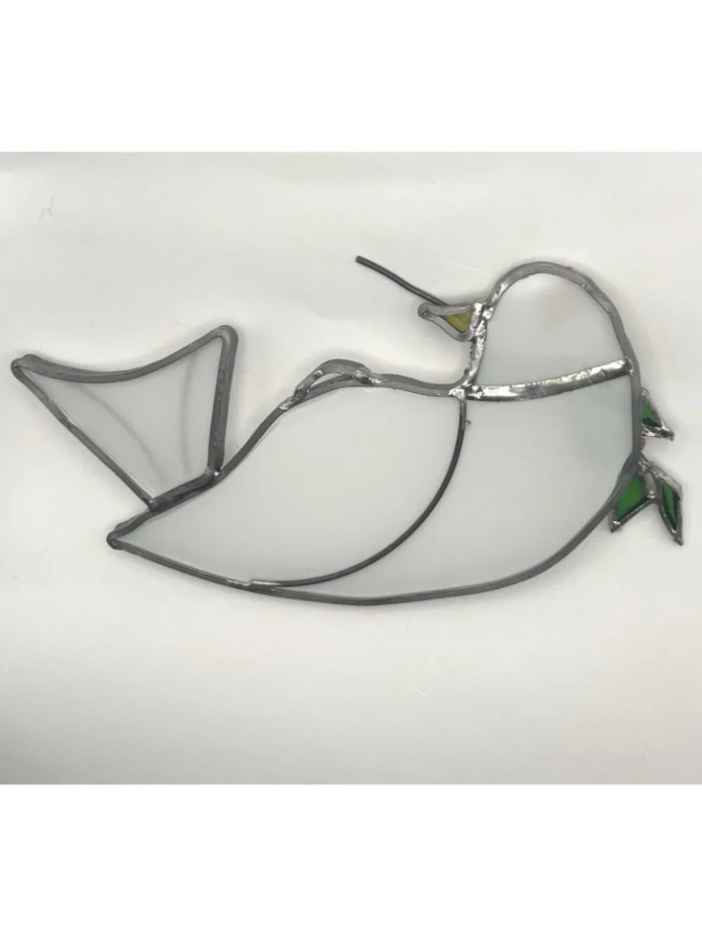 Handmade Stained Glass Dove Suncatcher Olive Branch Window Hanging 7